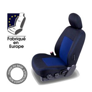 Housses de siège auto sur mesure CITROEN C4 (3) électrique (De 09/2020 à ...) - e-C4 Damier noir et bleu