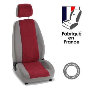 Housses de sièges avant sur mesure FIAT COUPE (De 01/1993 à 12/2000) Alcan gris et rouge