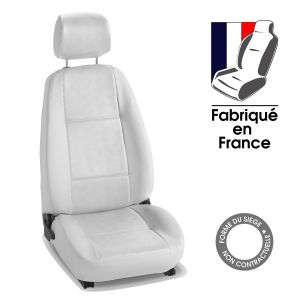 Housses de sièges avant sur mesure FIAT PANDA III (De 02/2012 à ...) Simili cuir blanc