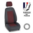 Housses siège auto sur mesure pour FIAT ULYSSE (1) - 7 Places (De 02/1995 à 07/2002) gris et rouge Amélio - 7 sièges