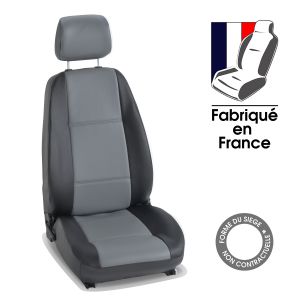 Housses siège auto sur mesure pour FIAT ULYSSE (1) - 7 Places (De 02/1995 à 07/2002) noir et gris Tuning - 7 sièges