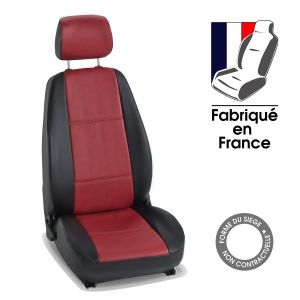 Housses siège auto sur mesure pour FIAT ULYSSE (1) - 7 Places (De 02/1995 à 07/2002) noir et rouge Tuning - 7 sièges