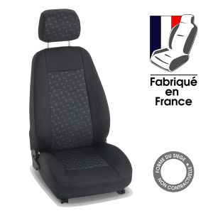 Housses siège auto sur mesure pour RENAULT SCENIC 4 (GRAND) - 7 places (De 01/2017 à 12/2023) noir Style - 7 sièges