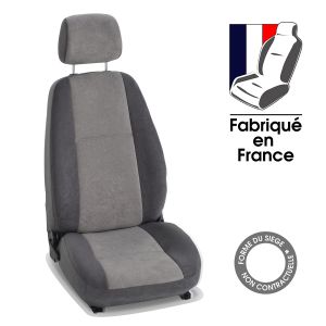 Housses sur mesure pour utilitaire PEUGEOT PARTNER I Utilitaire - 3 places (De 01/1996 à 04/2008) 3 places Alcan anthracite et gris