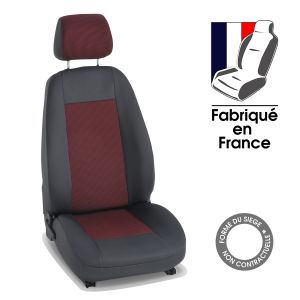 Housses sur mesure pour utilitaire PEUGEOT PARTNER I Utilitaire - 3 places (De 01/1996 à 04/2008) 3 places Amélio gris et rouge