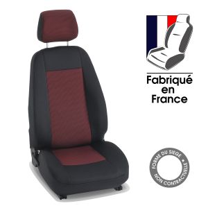 Housses sur mesure utilitaire CITROEN SPACETOURER M (De 09/2016 à ...) 6 places Amélio noir et rouge