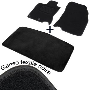 Tapis auto sur mesure SMART FORTWO 3 (De 09/2014 à ...) gamme Tailor moquette noir 2 avant + coffre